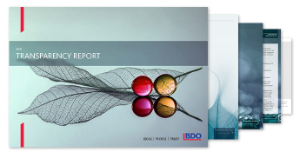 Spread view of the 2021 BDO Transparency Report