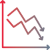 downward trending graph icon